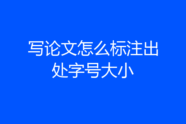 写论文怎么标注出处字号大小
