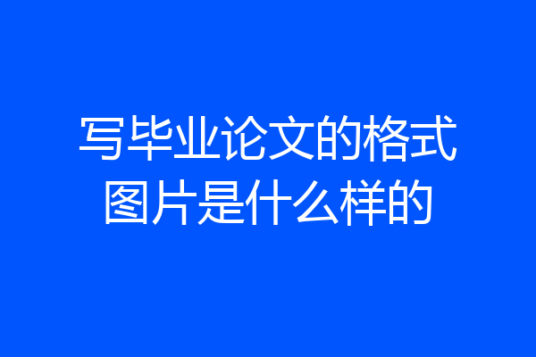 写毕业论文的格式图片是什么样的