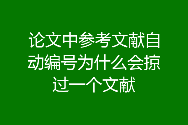 论文中参考文献自动编号为什么会掠过一个文献