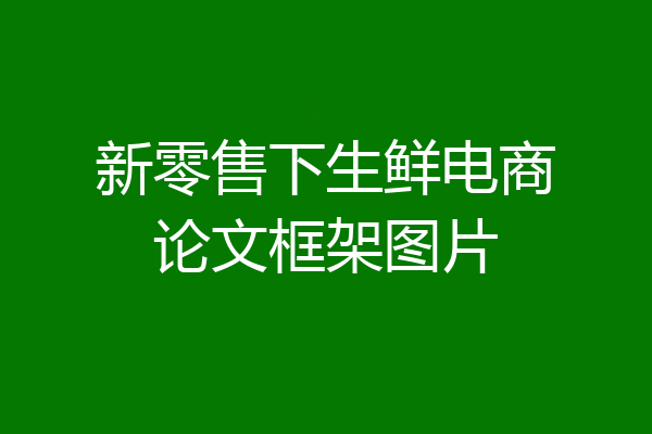 新零售下生鲜电商论文框架图片
