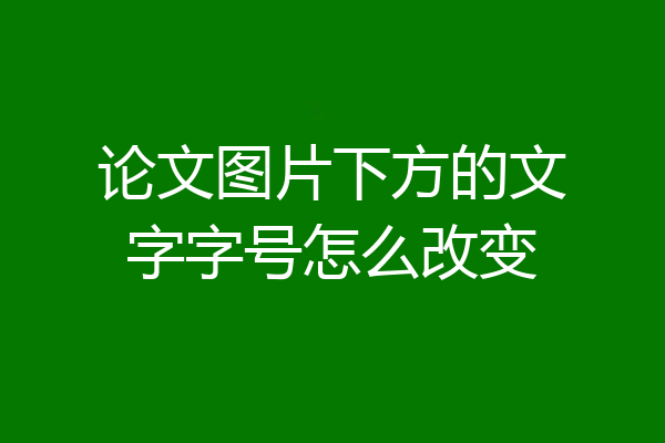 论文图片下方的文字字号怎么改变