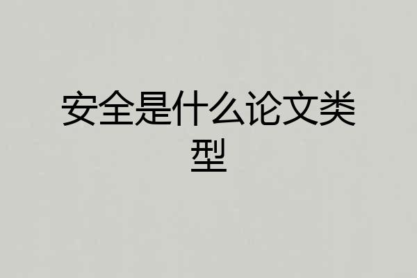 安全是什么论文类型