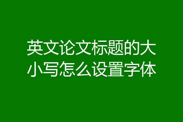 英文论文标题的大小写怎么设置字体