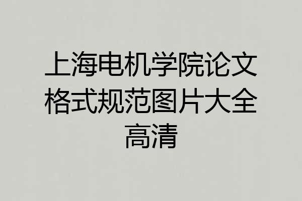 上海电机学院论文格式规范图片大全高清