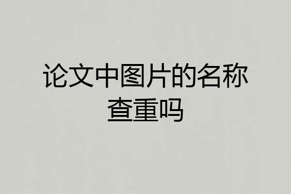 论文中图片的名称查重吗
