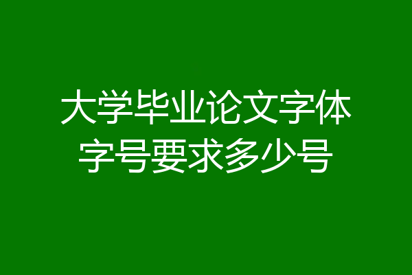 大学毕业论文字体字号要求多少号