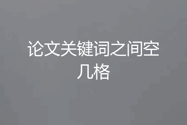 论文关键词之间空几格