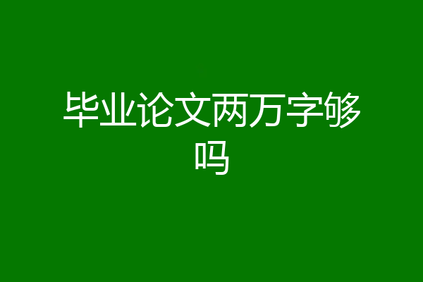 毕业论文两万字够吗