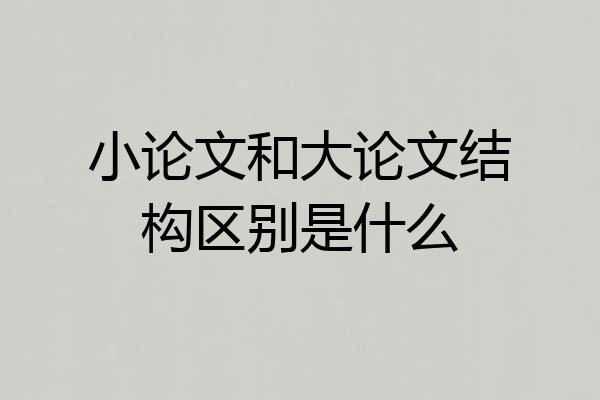 小论文和大论文结构区别是什么