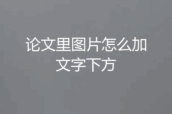 论文里图片怎么加文字下方