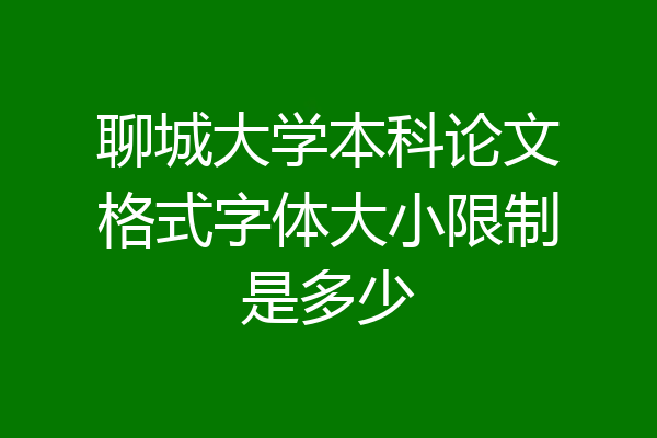 聊城大学本科论文格式字体大小限制是多少