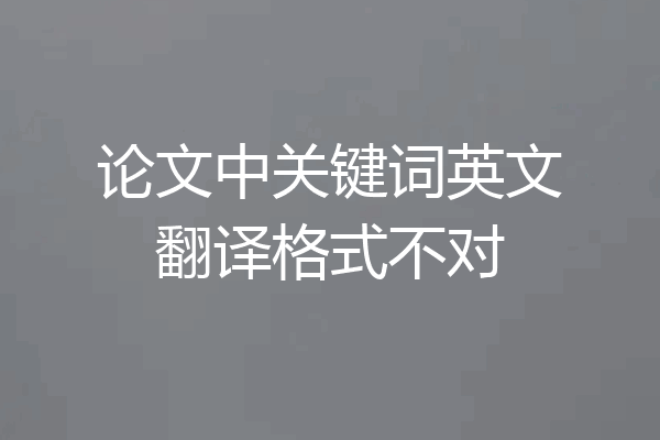 论文中关键词英文翻译格式不对