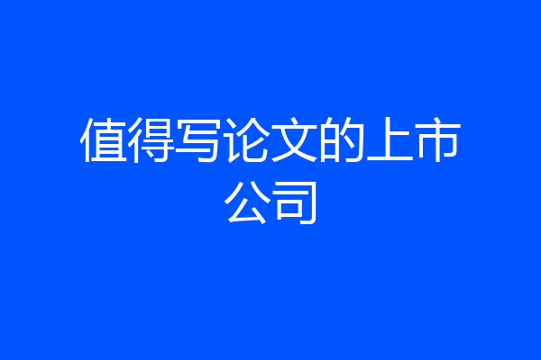 值得写论文的上市公司