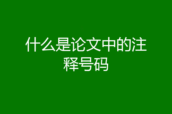 什么是论文中的注释号码
