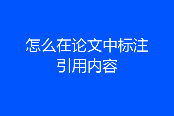 怎么在论文中标注引用内容