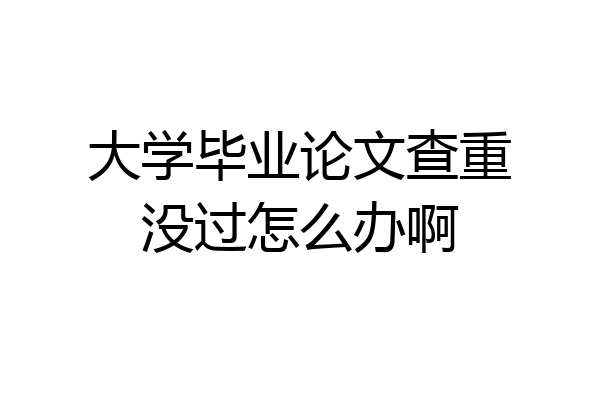 大学毕业论文查重没过怎么办啊