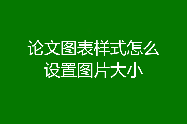 论文图表样式怎么设置图片大小