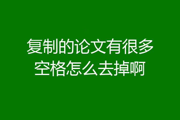 复制的论文有很多空格怎么去掉啊