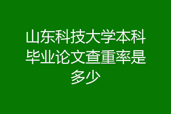 山东科技大学本科毕业论文查重率是多少