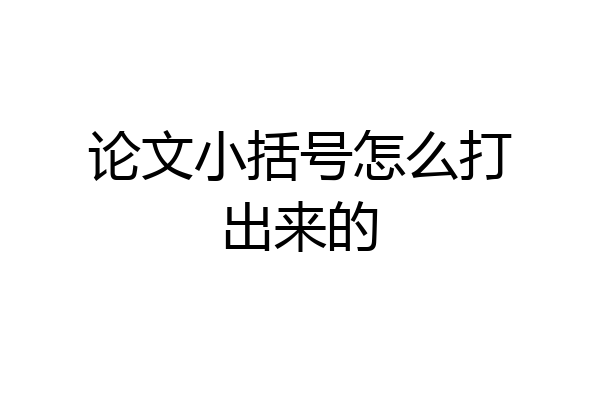 论文小括号怎么打出来的