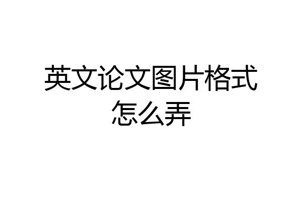 英文论文图片格式怎么弄