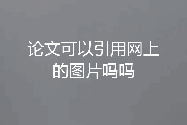论文可以引用网上的图片吗吗