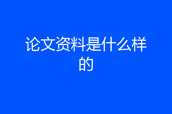 论文资料是什么样的