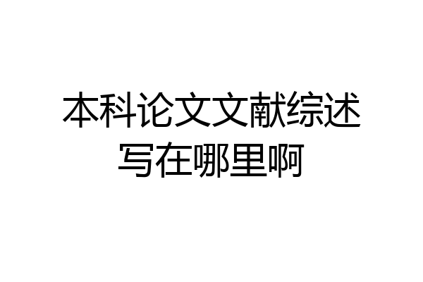 本科论文文献综述写在哪里啊