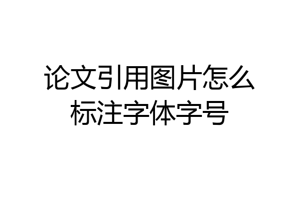 论文引用图片怎么标注字体字号
