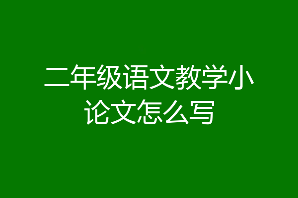 二年级语文教学小论文怎么写