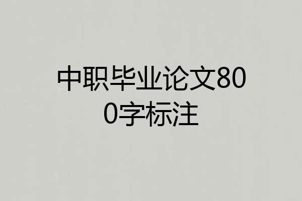 中职毕业论文800字标注