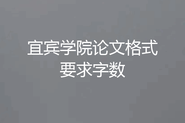 宜宾学院论文格式要求字数