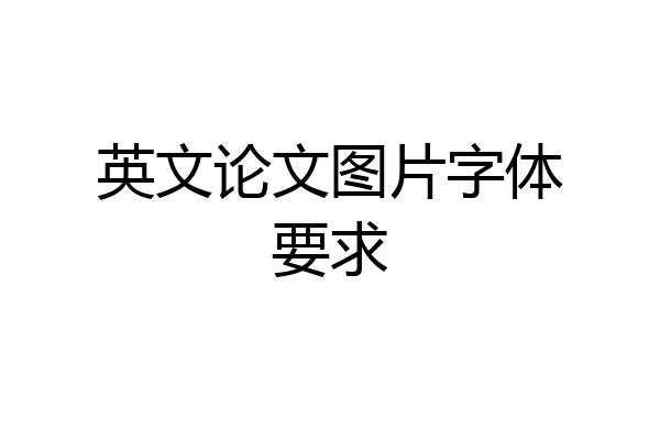 英文论文图片字体要求