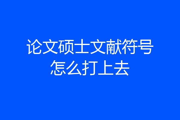 论文硕士文献符号怎么打上去