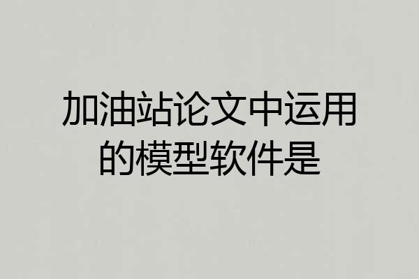加油站论文中运用的模型软件是