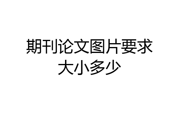 期刊论文图片要求大小多少