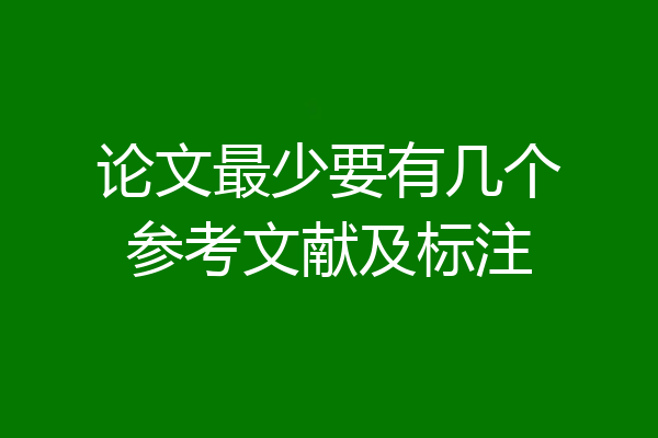 论文最少要有几个参考文献及标注