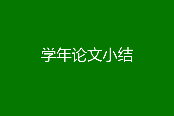 学年论文小结