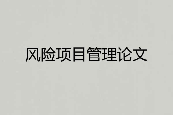 风险项目管理论文