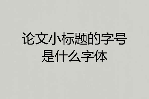 论文小标题的字号是什么字体