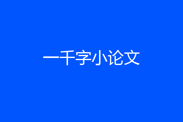 一千字小论文