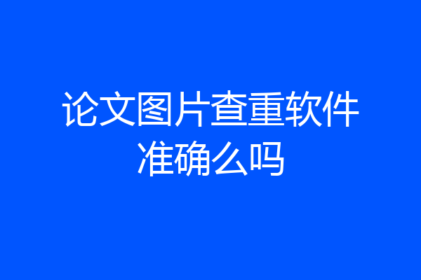 论文图片查重软件准确么吗