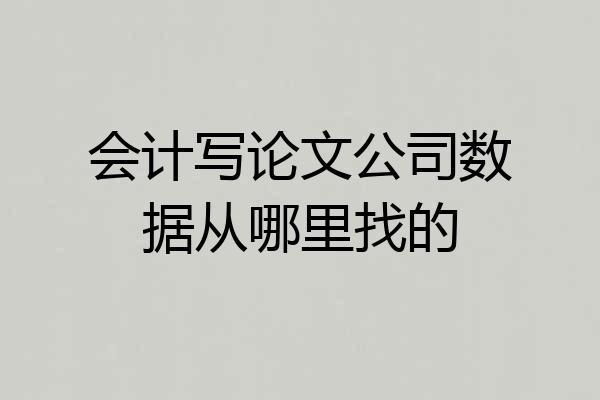 会计写论文公司数据从哪里找的