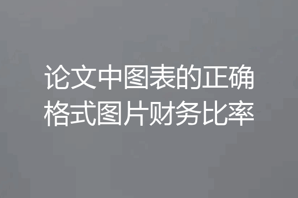 论文中图表的正确格式图片财务比率