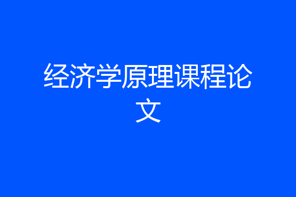 经济学原理课程论文