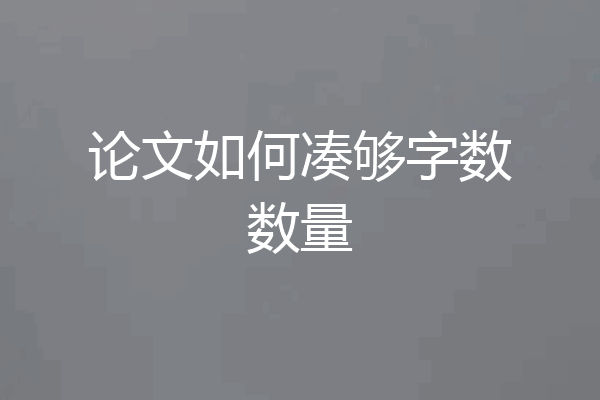 论文如何凑够字数数量