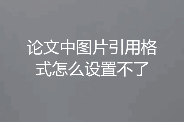 论文中图片引用格式怎么设置不了