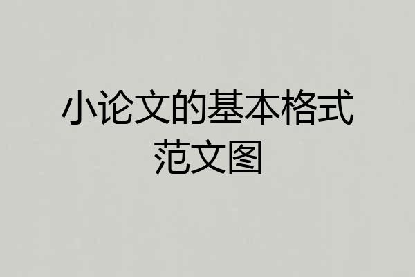 小论文的基本格式范文图