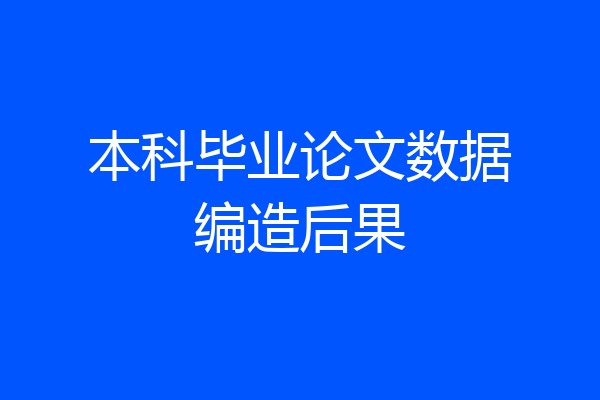 本科毕业论文数据编造后果