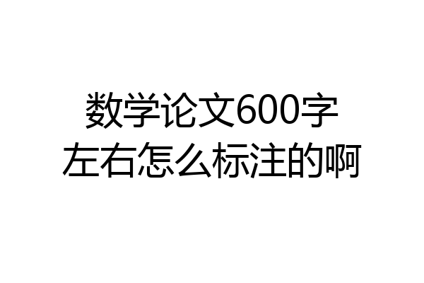 数学论文600字左右怎么标注的啊